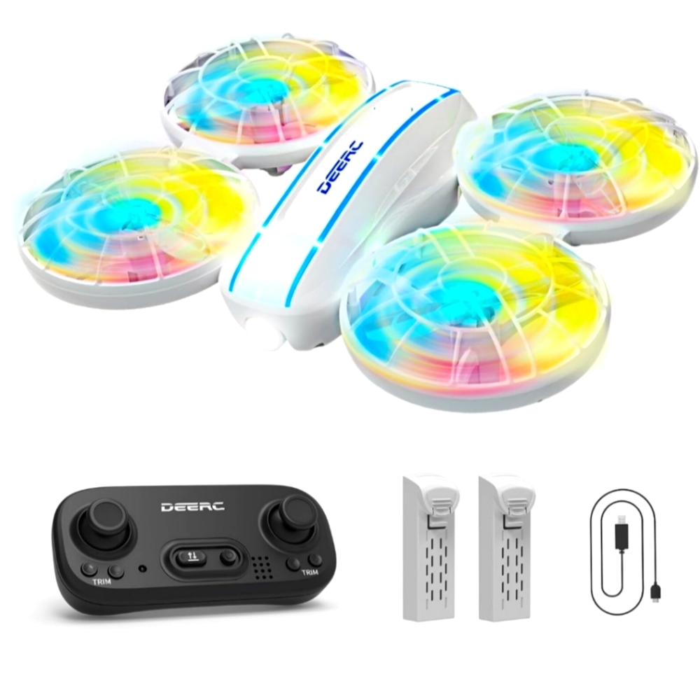 Mini Drone for Kids & Adults, D33 LED Remote Control Drone with 2 Batter…